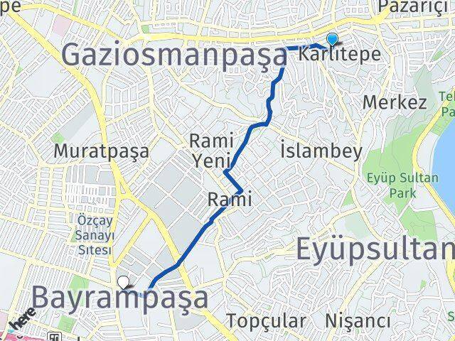 Karlıtepe Bayrampaşa Arası Kaç Km - Yol Tarifi