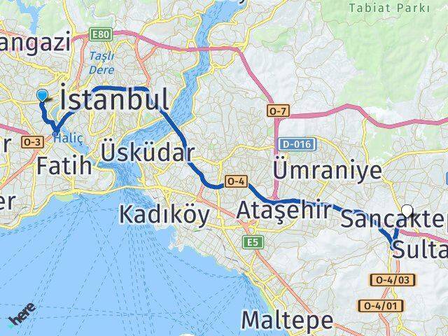 Karlıtepe Sancaktepe Arası Kaç Km - Yol Tarifi