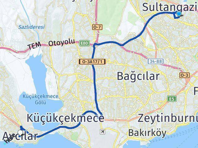 Mevlana Avcılar Arası Kaç Km - Yol Tarifi