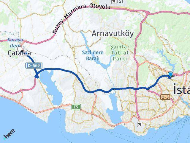 Mevlana Çatalca Arası Kaç Km - Yol Tarifi