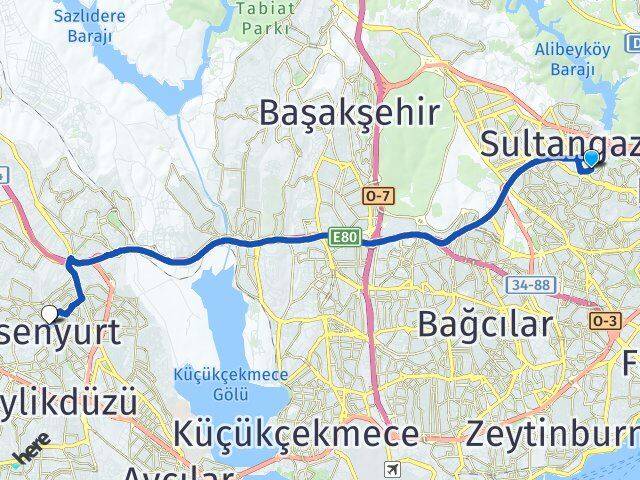 Mevlana Esenyurt Arası Kaç Km - Yol Tarifi