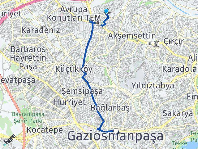 Mevlana Gaziosmanpaşa Arası Kaç Km - Yol Tarifi
