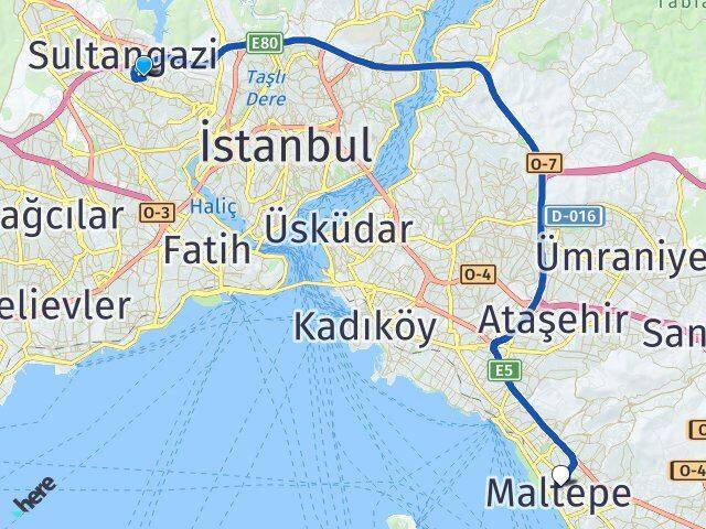Mevlana Maltepe Arası Kaç Km - Yol Tarifi