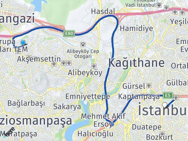 Mevlana Şişli Arası Kaç Km - Yol Tarifi