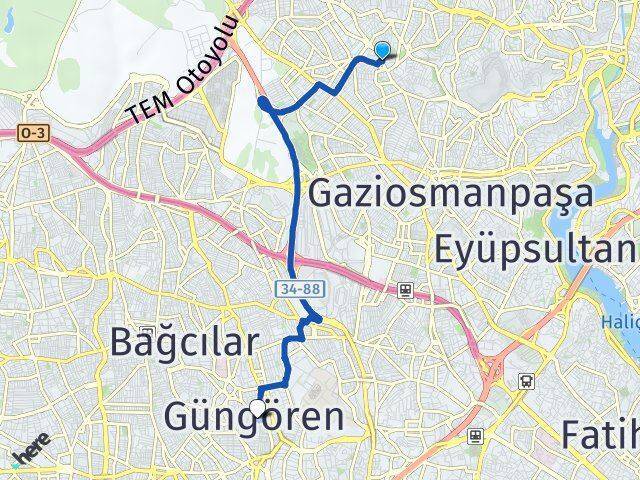 Yeni Mahalle Güngören Arası Kaç Km - Yol Tarifi