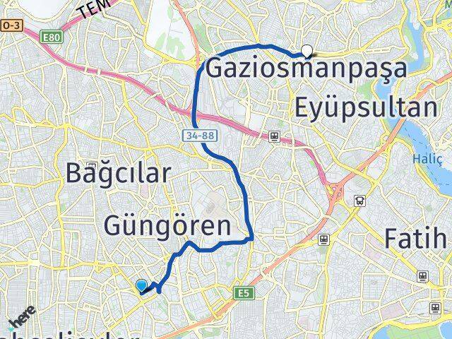 Haznedar Gaziosmanpaşa Arası Kaç Km - Yol Tarifi