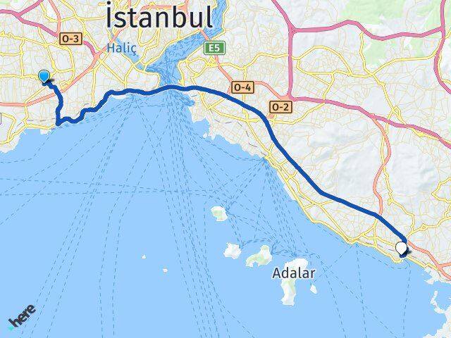 İstanbul Güngören Haznedar Pendik Arası Kaç Km - Yol Haritası