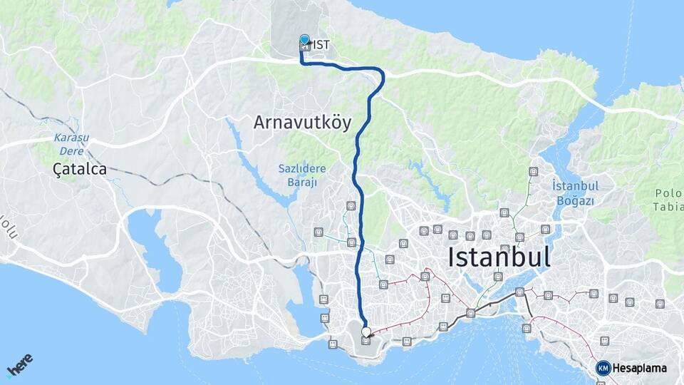 İstanbul Havalimanı Atatürk Havalimanı Arası Kaç Km - Yol Tarifi