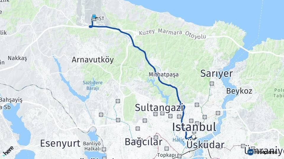 İstanbul Havalimanı Beyoğlu Arası Kaç Km - Yol Tarifi