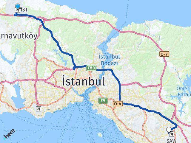 İstanbul Havalimanı Kurtköy Arası Kaç Km - Yol Tarifi