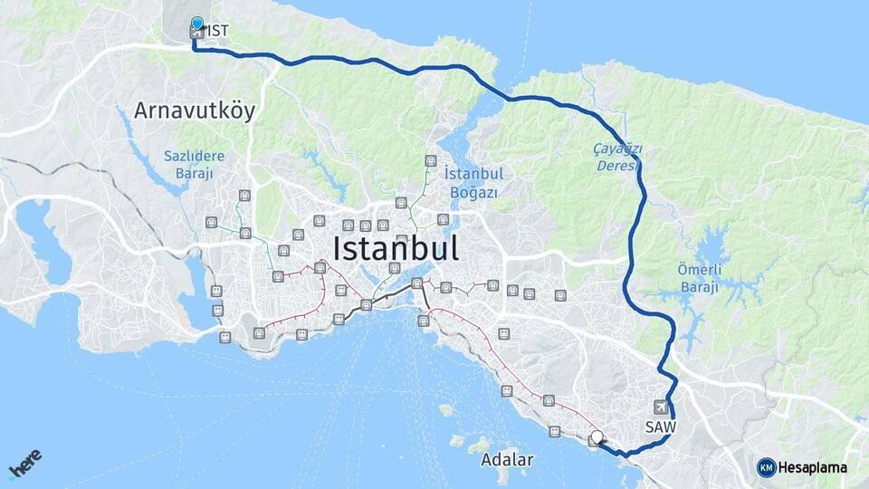 İstanbul Havalimanı Pendik Arası Kaç Km - Yol Tarifi