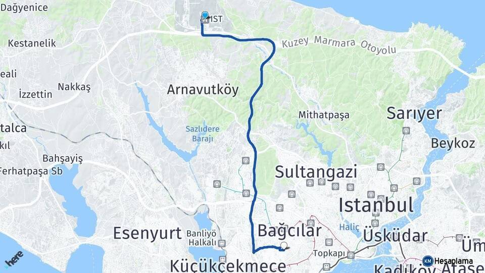 İstanbul Havalimanı Soğanlı Arası Kaç Km - Yol Tarifi