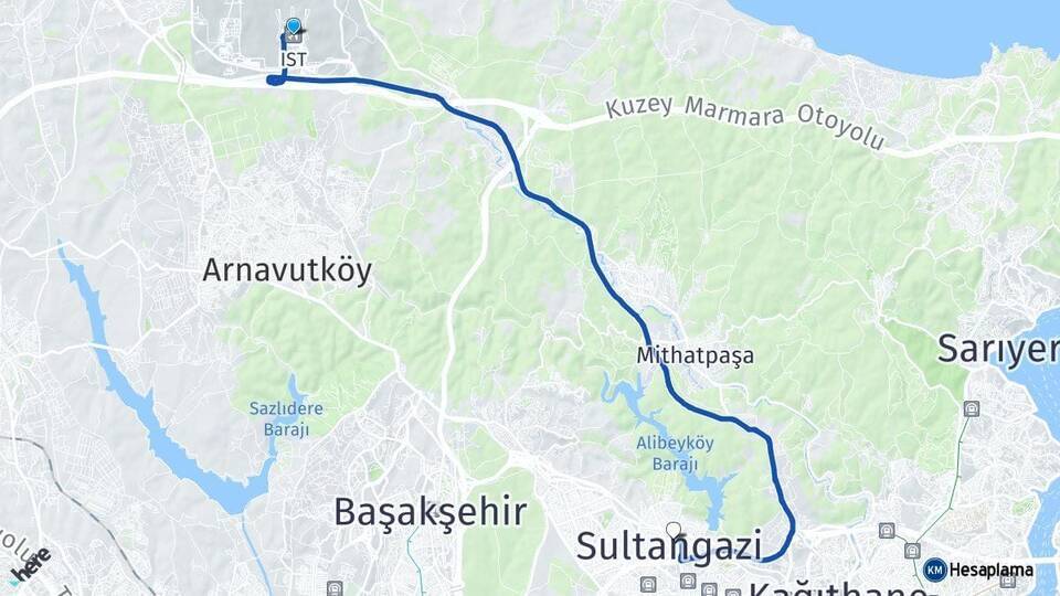 İstanbul Havalimanı Sultangazi Arası Kaç Km - Yol Tarifi