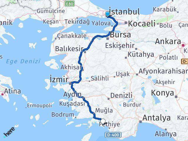 Acıbadem Dalaman Arası Kaç Km - Yol Tarifi