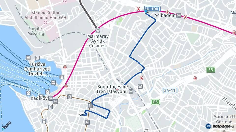 Acıbadem Kadıköy Arası Kaç Km - Yol Tarifi