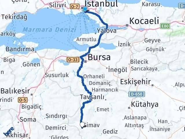 Acıbadem Simav Arası Kaç Km - Yol Tarifi