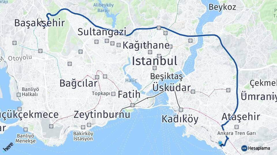 Bostancı Başakşehir Arası Kaç Km - Yol Tarifi