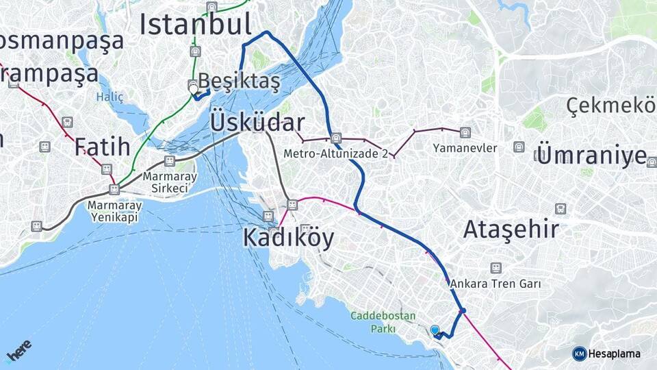 Bostancı Beyoğlu Arası Kaç Km - Yol Tarifi