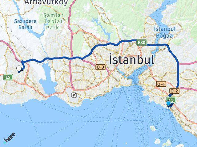 Bostancı Esenyurt Arası Kaç Km - Yol Tarifi
