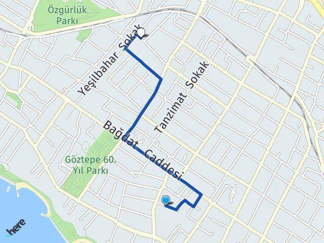 İstanbul Kadıköy Caddebostan Göztepe Kadıköy Arası Kaç Km - Yol Haritası