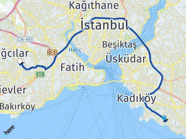 Caddebostan Güngören Arası Kaç Km - Yol Tarifi