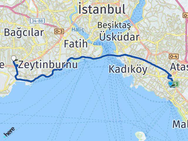 Kozyatağı Bahçelievler Arası Kaç Km - Yol Tarifi