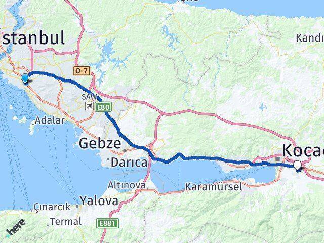 Kozyatağı Kartepe Arası Kaç Km - Yol Tarifi