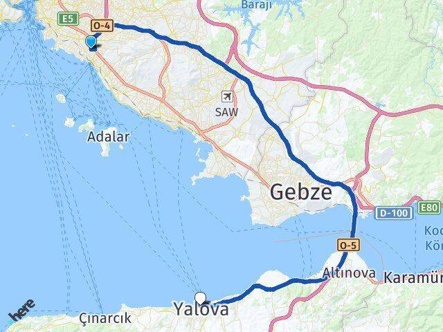Kozyatağı Yalova Arası Kaç Km - Yol Tarifi