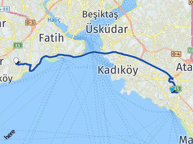 Kozyatağı Zeytinburnu Arası Kaç Km - Yol Tarifi