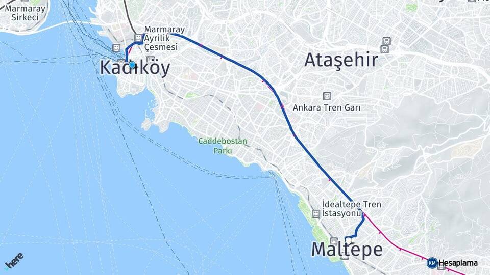 İstanbul Kadıköy Maltepe Arası Kaç Km - Yol Haritası
