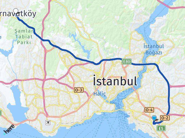 Sahrayıcedit Arnavutköy Arası Kaç Km - Yol Tarifi