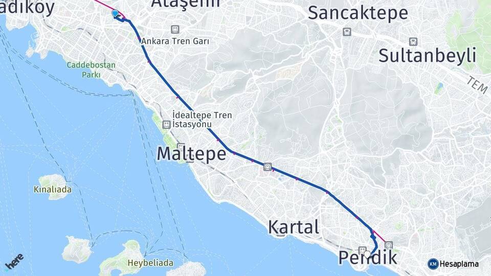 Sahrayıcedit Pendik Arası Kaç Km - Yol Tarifi