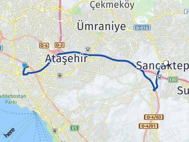 Sahrayıcedit Sancaktepe Arası Kaç Km - Yol Tarifi