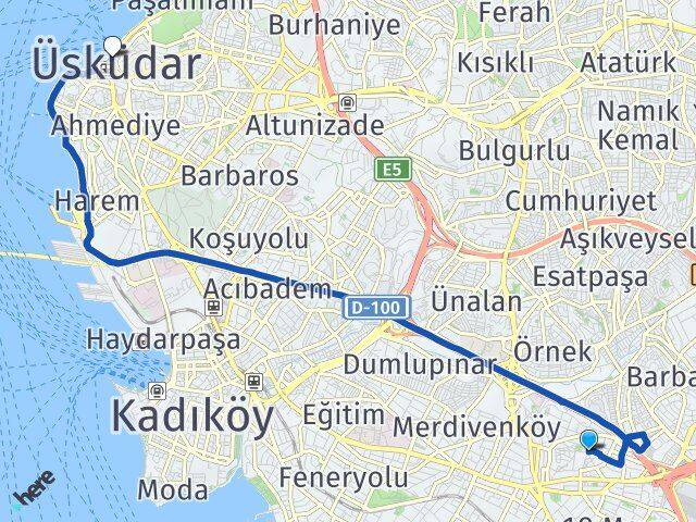 Sahrayıcedit Üsküdar Arası Kaç Km - Yol Tarifi