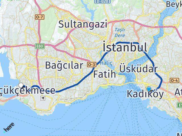Söğütlüçeşme Küçükçekmece Arası Kaç Km - Yol Tarifi