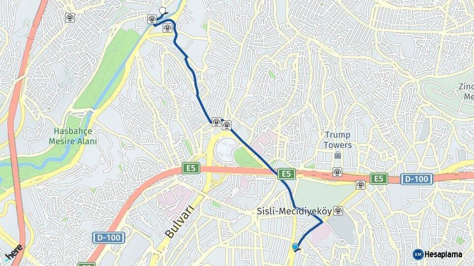 İstanbul Kağıthane Arası Kaç Km - Yol Haritası