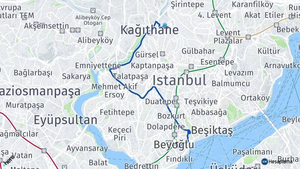 Çağlayan Beyoğlu Arası Kaç Km - Yol Tarifi
