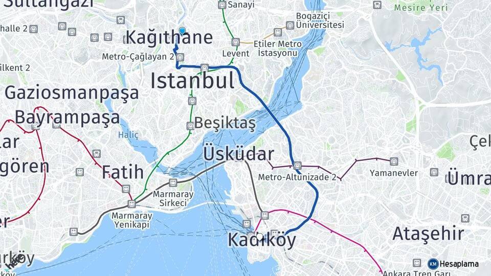 Çağlayan Kadıköy Arası Kaç Km - Yol Tarifi