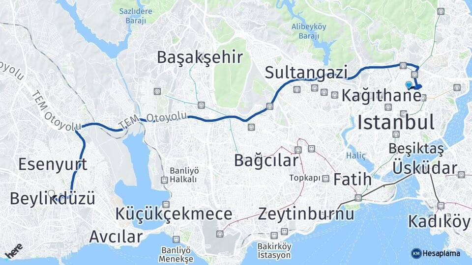Çeliktepe Beylikdüzü Arası Kaç Km - Yol Tarifi