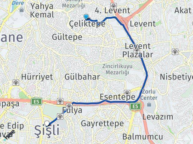 Çeliktepe Şişli Arası Kaç Km - Yol Tarifi