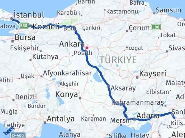 İstanbul Kağıthane Gaziantep Arası Kaç Km - Yol Haritası