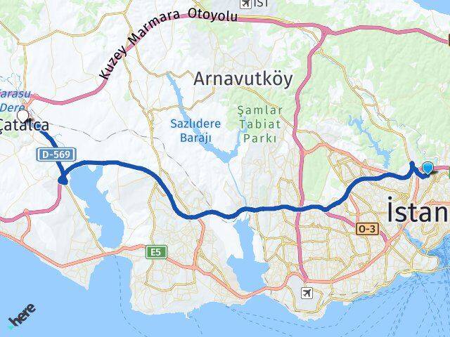 Hamidiye Çatalca Arası Kaç Km - Yol Tarifi
