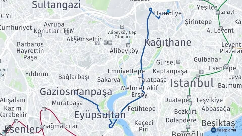 Hamidiye Gaziosmanpaşa Arası Kaç Km - Yol Tarifi