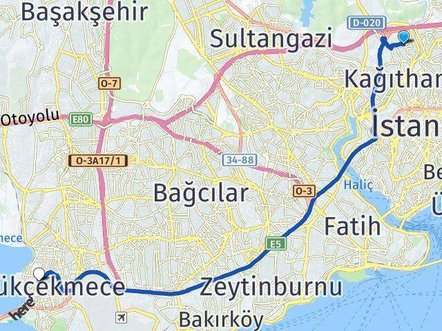 Hamidiye Küçükçekmece Arası Kaç Km - Yol Tarifi