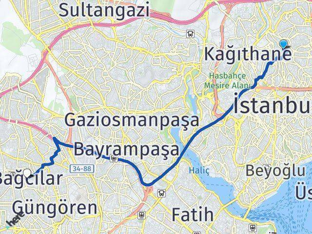 Harmantepe Bağcılar Arası Kaç Km - Yol Tarifi