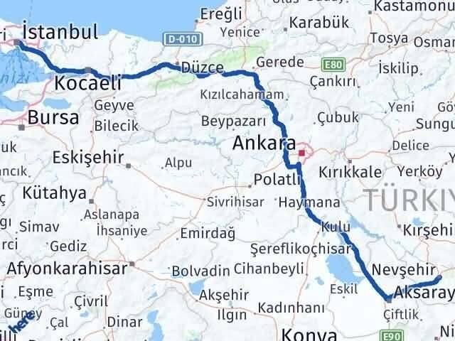 İstanbul Kağıthane Nevşehir Arası Kaç Km - Yol Haritası