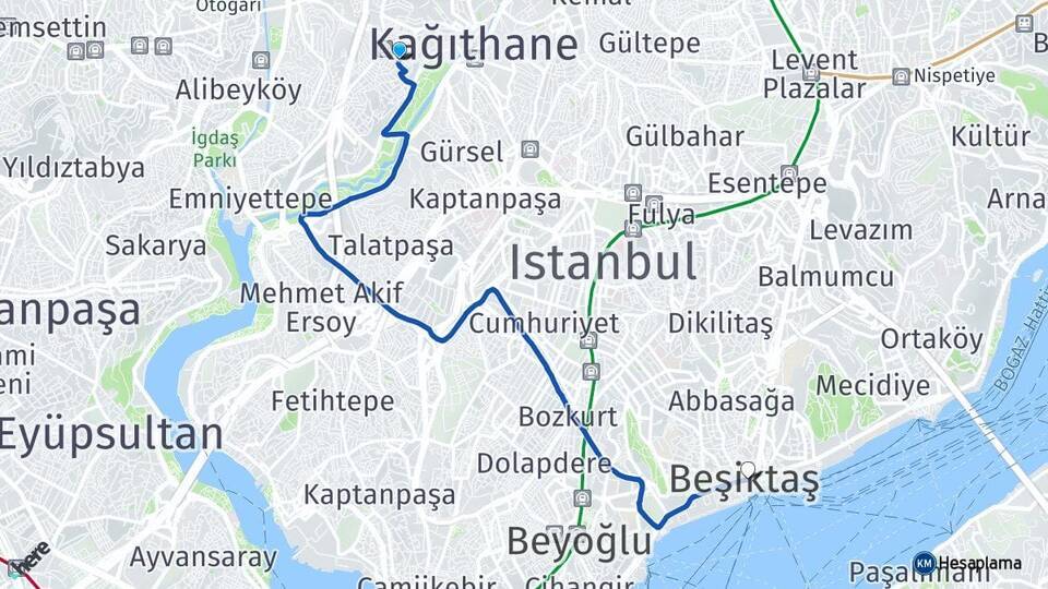 Nurtepe Beşiktaş Arası Kaç Km - Yol Tarifi