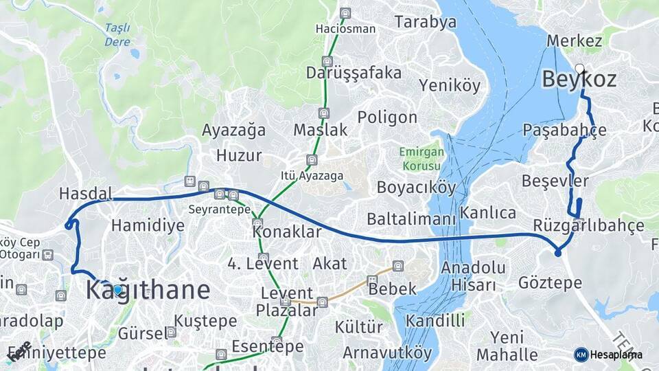 Nurtepe Beykoz Arası Kaç Km - Yol Tarifi