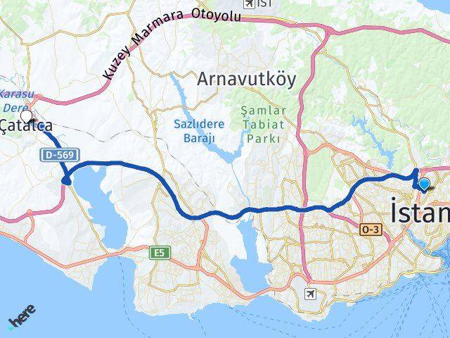 Nurtepe Çatalca Arası Kaç Km - Yol Tarifi
