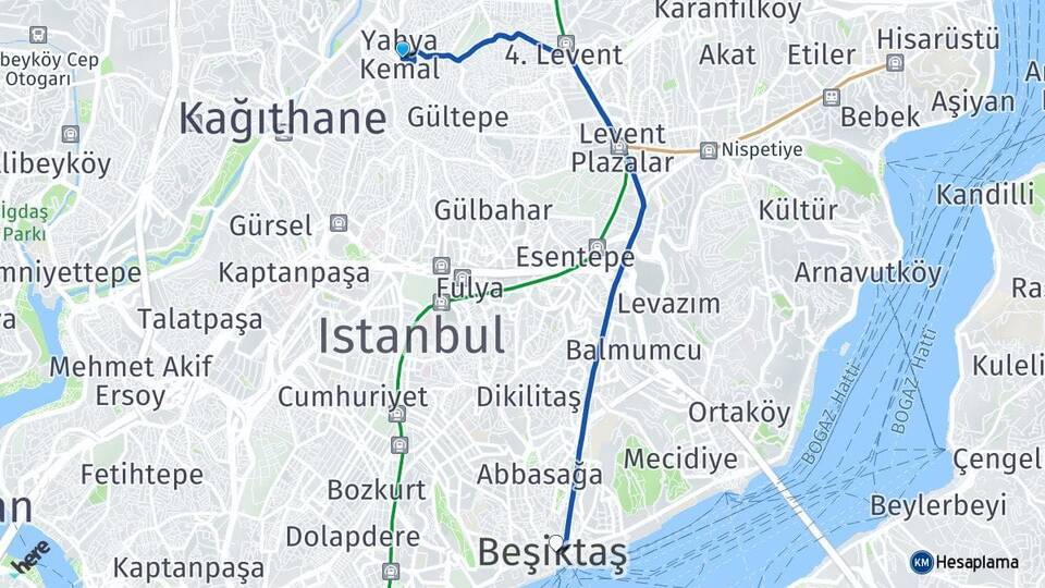 Yahya Kemal Beşiktaş Arası Kaç Km - Yol Tarifi